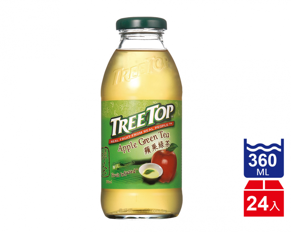 【TreeTop】樹頂 蘋果綠茶(360mlx24瓶)