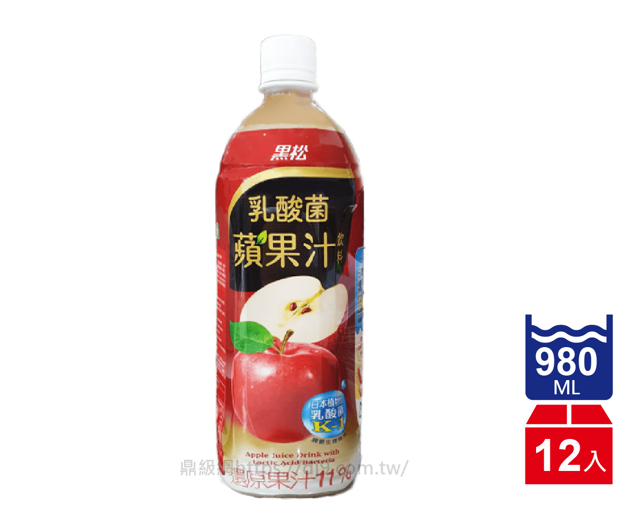 黑松 乳酸菌蘋果汁(980mlx12瓶)